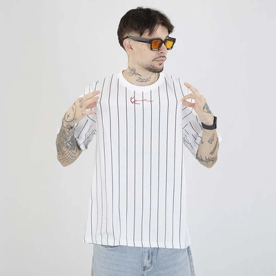 Koszulka Karl Kani KK Small Signature pinstripe 6030152 biała