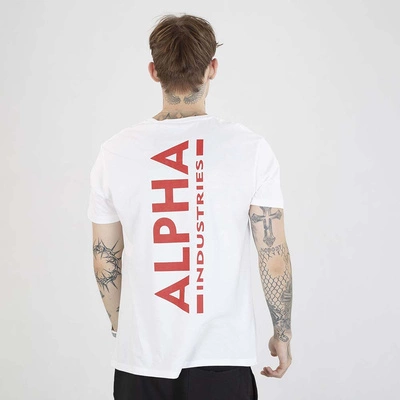 Koszulka Alpha Industries Back Paint 128507 biała czerwona
