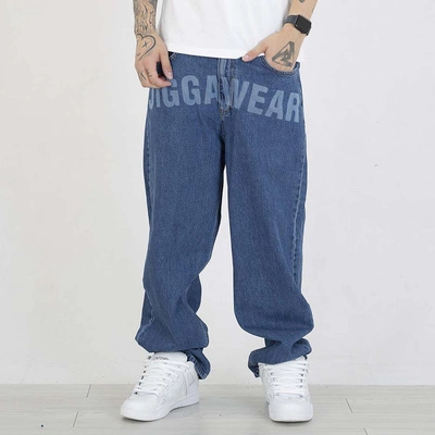 Spodnie Baggy Jigga Wear Front Laser niebieskie