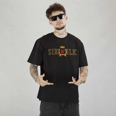 Koszulka SikSilk Crest Oversized SS-22550 czarny