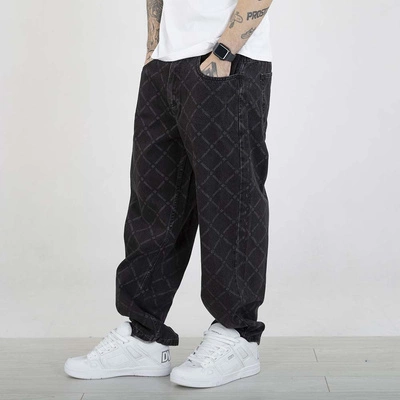 Spodnie Mass Jeans Extra Baggy Fit Monogram czarne sprane