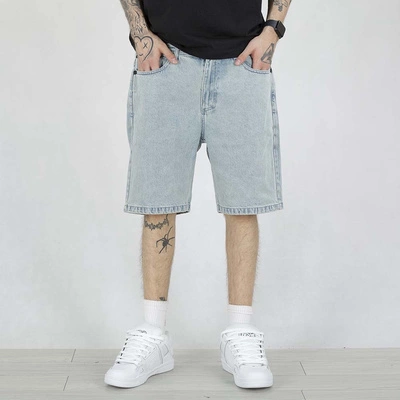 Krótkie Spodenki Mass Relax Fit Box jeans jasne niebieskie