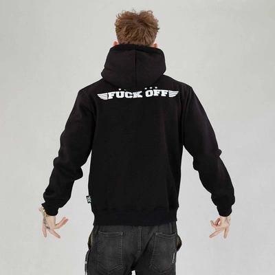Bluza Hoodie Red Eyes Fuck Off czarno biała