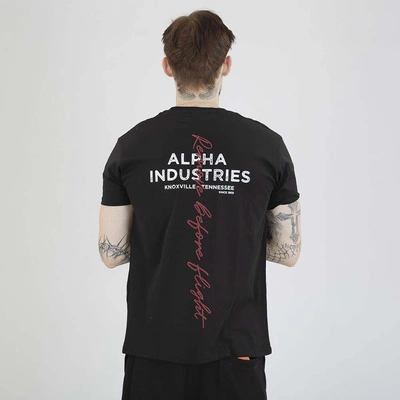 Koszulka Alpha Industries Signature Back Print 148516 czarna