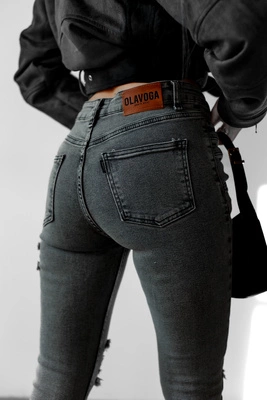 Spodnie Damskie Olavoga Luna jeans szare