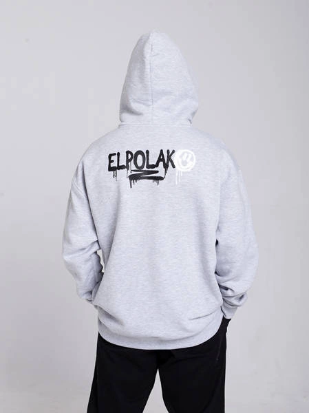 El Polako SPRAY Bluza z Kapturem Oversize Szary