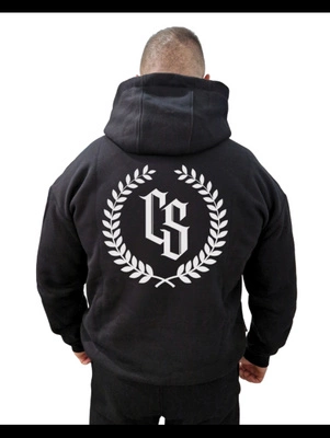 Bluza Hoodie Ciemna Strefa Oversize CS Laur czarna biała