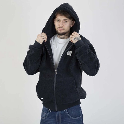 Kurtka Zimowa Mass Hoodie ZIP Patch Teddy granatowa