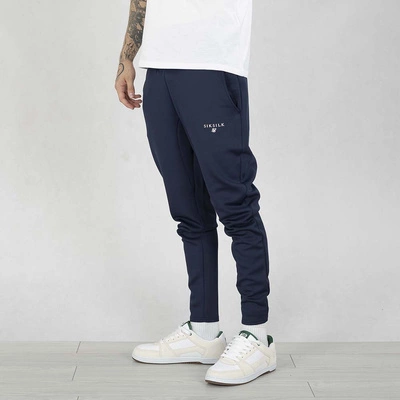 Spodnie dresowe SikSilk Essentials Poly Joggers SS- 26419 granatowe