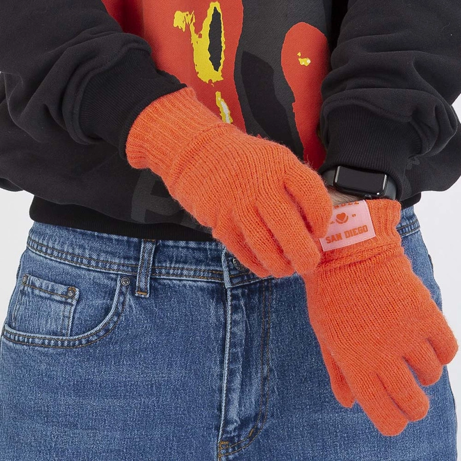 Rękawiczki materiałowe Love PB pomarańczowe