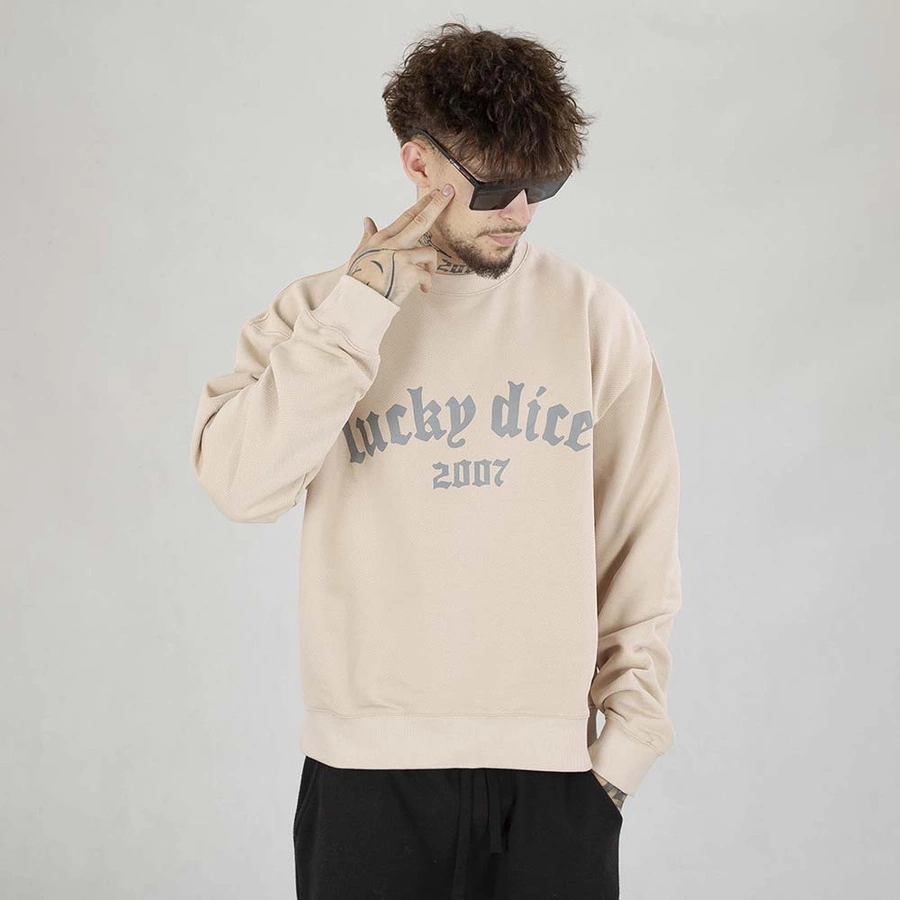 Bluza Crewneck Lucky Dice Bent Logo beżowa