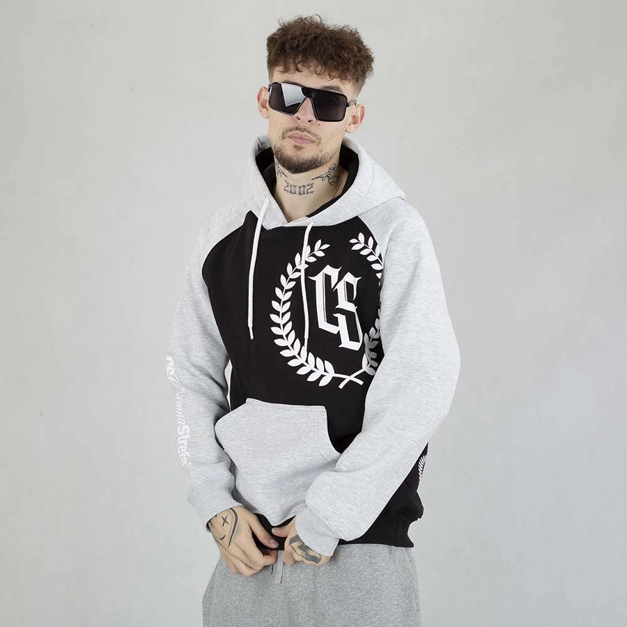 Bluza Hoodie Ciemna Strefa CS Reglan czarna szara