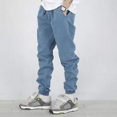 Spodnie Jogger Chada Jeans Haft jasne niebieskie