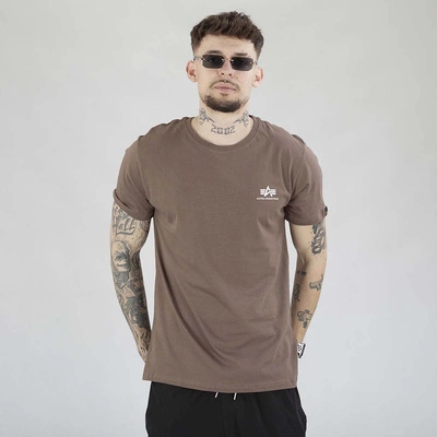 Koszulka Alpha Industries Basic Small Logo 188505 brązowa