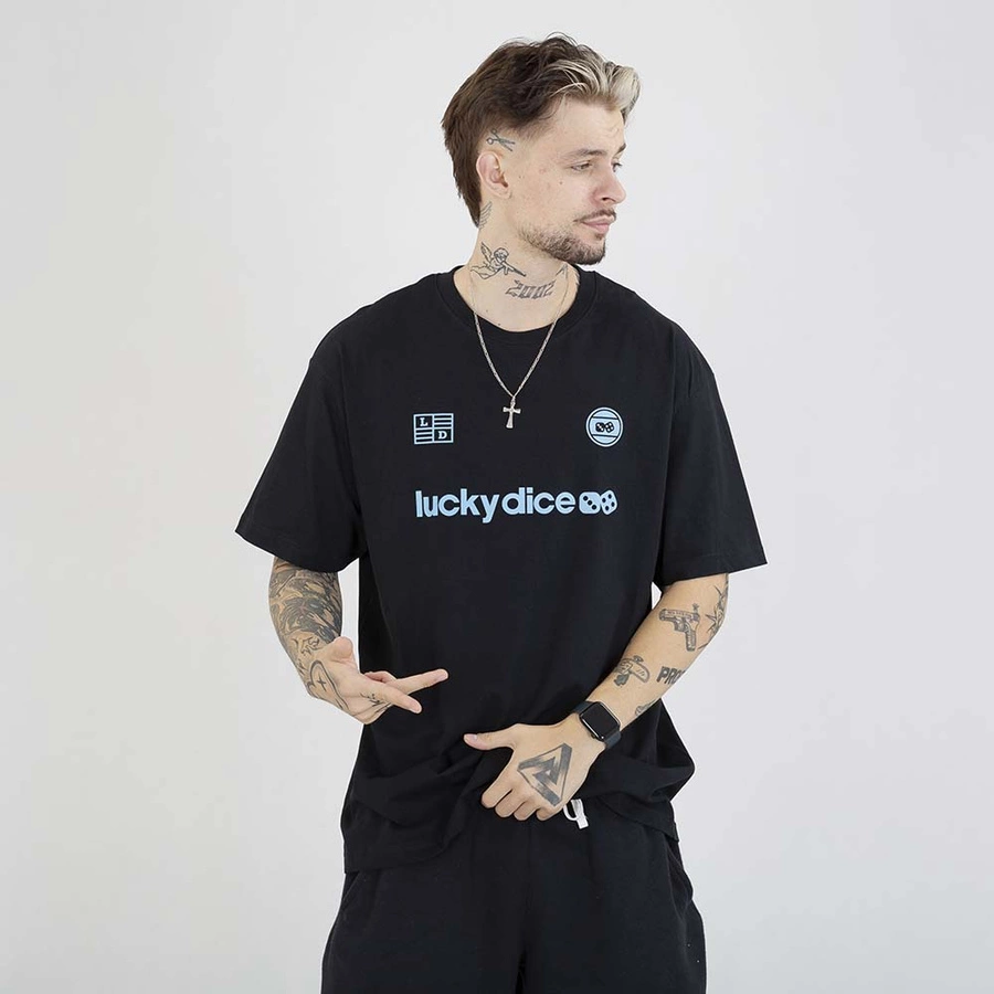 Koszulka Lucky Dice Baggy Lucky Dice Represent czarna niebieska