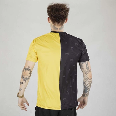 Koszulka Chada Pattern Split czarno żółta
