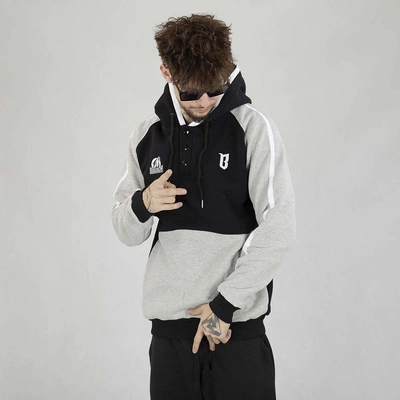 Bluza Hoodie Biuro Ochrony Rapu WOLF REGLAN czarno-szara