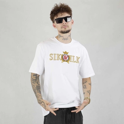 Koszulka SikSilk Crest Oversized SS-22551 biała