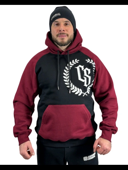 Bluza Hoodie Ciemna Strefa CS Reglan czarna bordowa