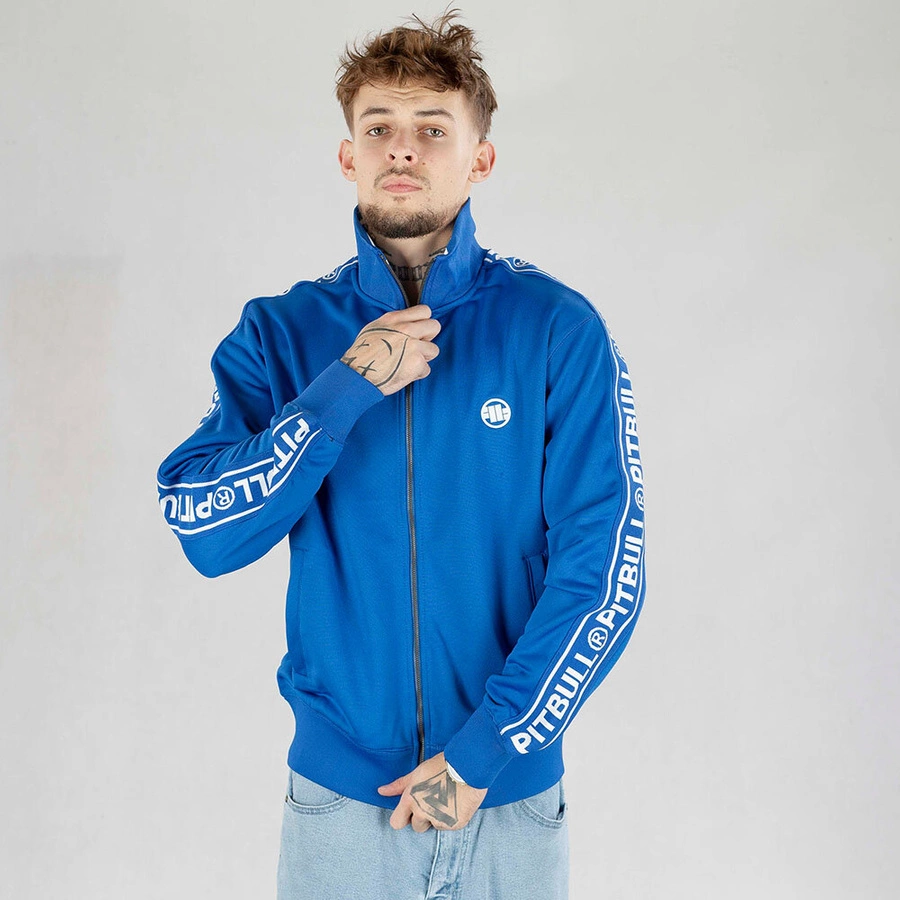 Bluza Pit Bull Crewneck Zip Tape Logo niebieska