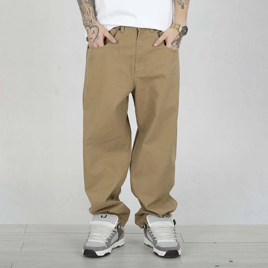 Spodnie Mass Pants Baggy Fit Slang kremowe