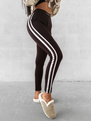 Legginsy damskie Olavoga Strech czekoladowe
