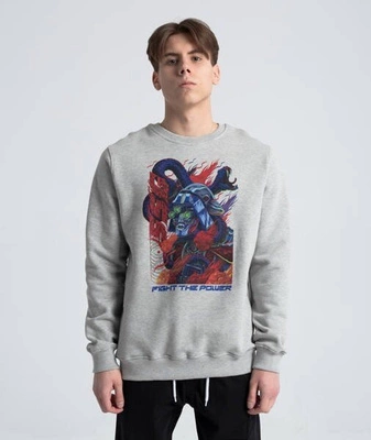 Smoke Story FIGHT THE POWER Bluza bez kaptura Szary