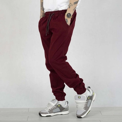 Spodnie Jigga Wear Crown Stitch Jogger bordowe