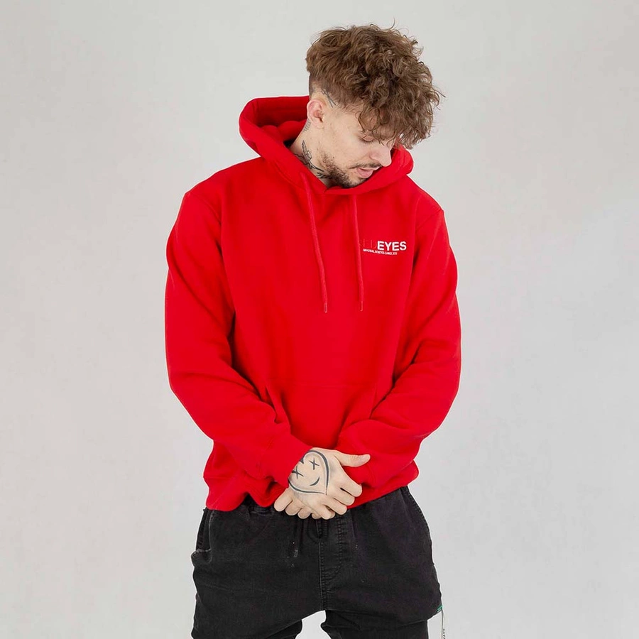 Bluza Hoodie Red Eyes King czerwono biała