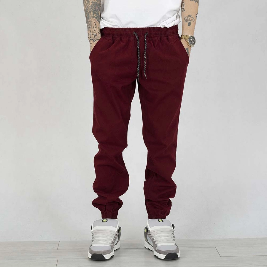 Spodnie Jigga Wear Crown Stitch Jogger bordowe