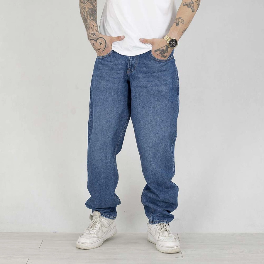 Spodnie Baggy Jigga Wear Jeans Patch blue