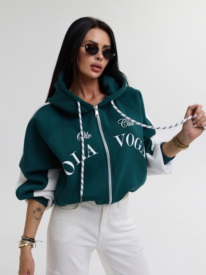Bluza Olavoga Hoodie Zip Ashen Sky zielona