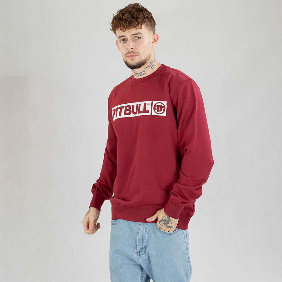 Bluza Pit Bull crewneck Terry Hilltop bordowa