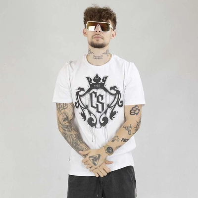 Koszulka Ciemna Strefa CS Duży Herb biało czarna