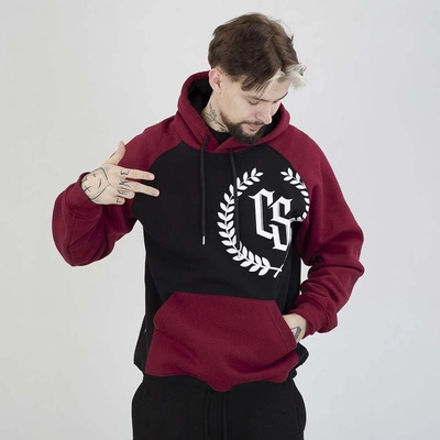 Bluza Hoodie Ciemna Strefa CS Reglan czarna bordowa