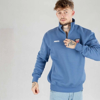 Bluza Prosto Crewneck Half Zip Mastem niebieska