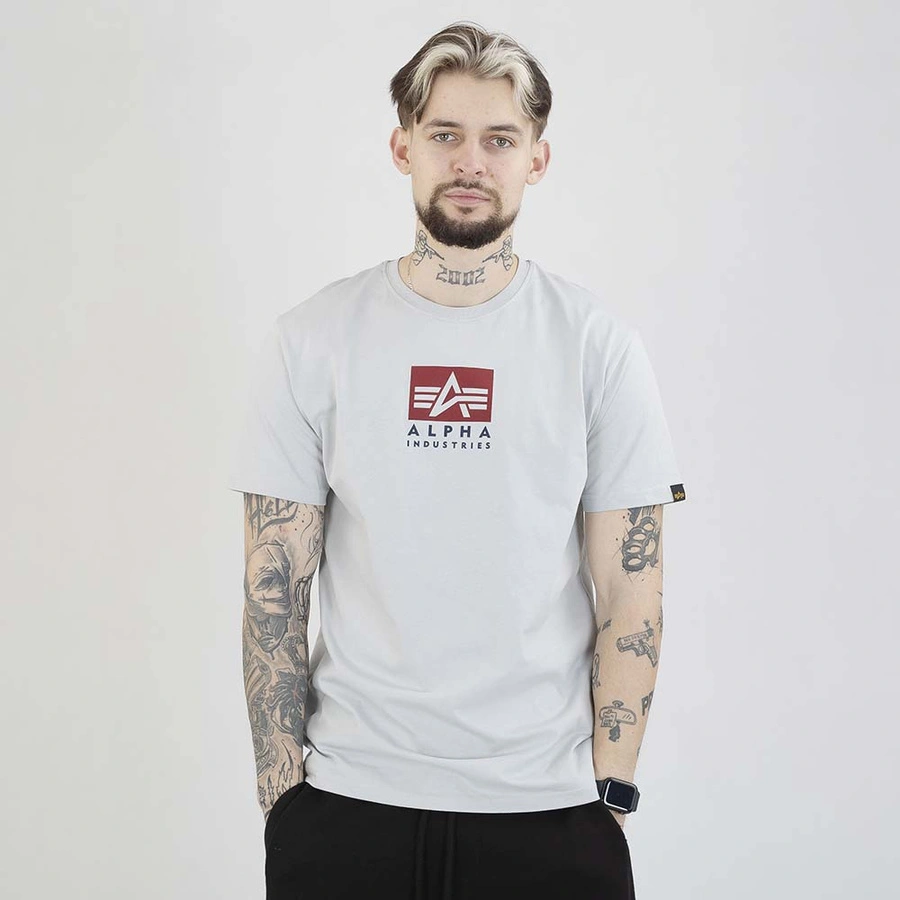 Koszulka Alpha Industries Satin Logo 148513 szara