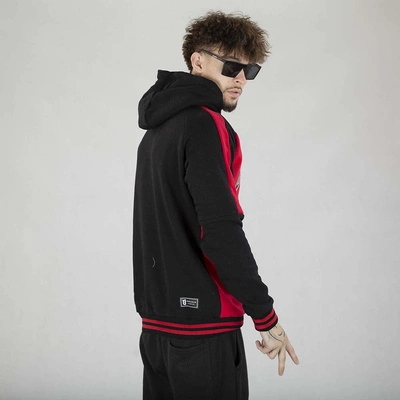 Bluza Hoodie Biuro Ochrony Rapu REGLAN BULLS czerwono-czarna