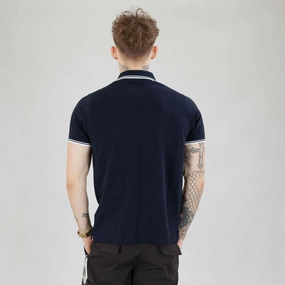 Koszulka Polo Niemaloga Stripes granatowo biała