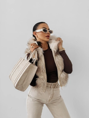 Kurtka damska Olavoga Lanika jasna beżowa