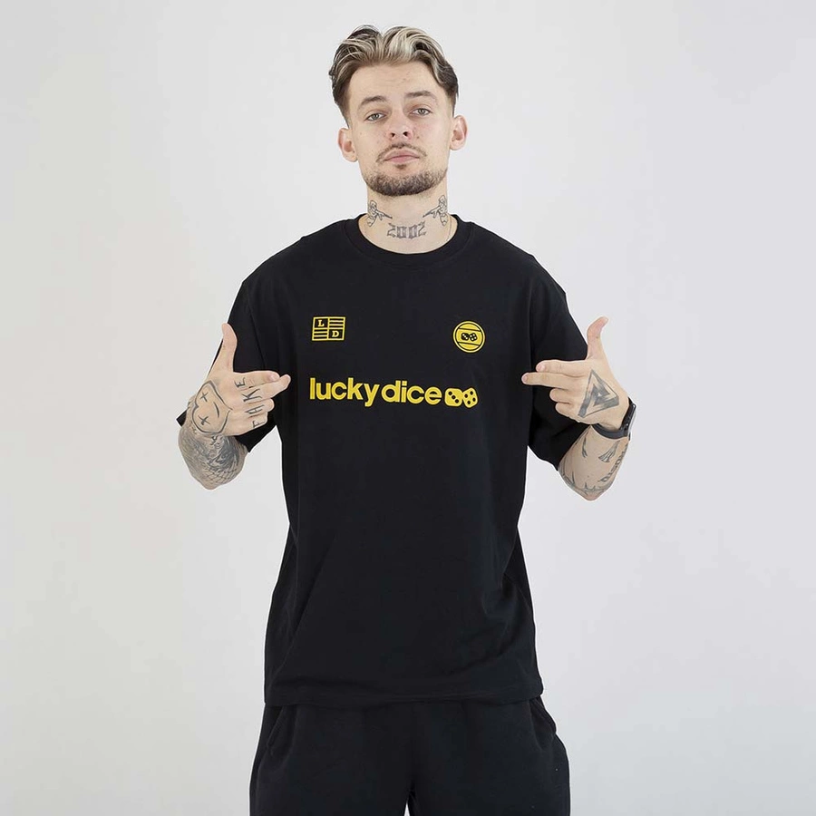 Koszulka Lucky Dice Baggy Lucky Dice Represent czarna żółta