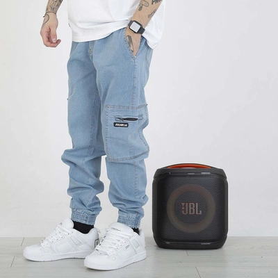 Spodnie Jigga Wear Zip Cargo Bojówki jasno niebieskie