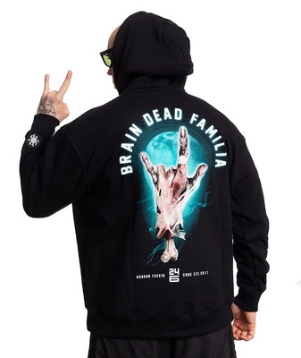 Bluza Brain Dead Familia Hoodie Fingers czarna