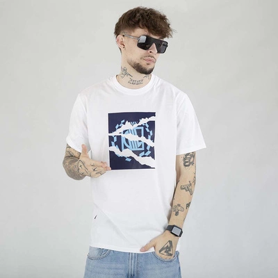 Koszulka Diil Cut Paper biała granatowa