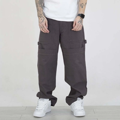 Spodnie Regular Prosto Utility sprane ciemne szare