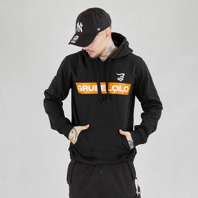 Bluza Grube Lolo hoodie Pasek czarno pomarańczowa