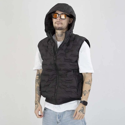 Bezrękawnik Pit Bull Hoodie Fisk Quilted czarny