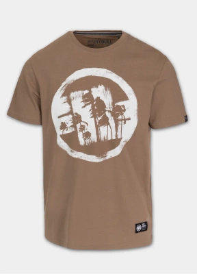 Koszulka Pit Bull Logo Palms brązowa