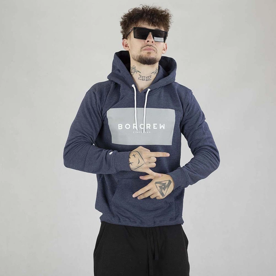 Bluza Hoodie Biuro Ochrony Rapu BOX granatowy melanż