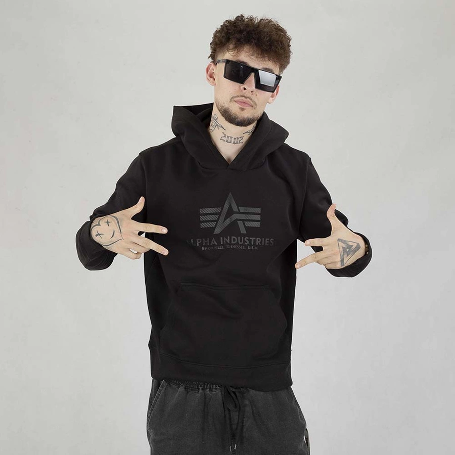 Bluza Alpha Industries Hoodie Basic Carbon 146343 czarna